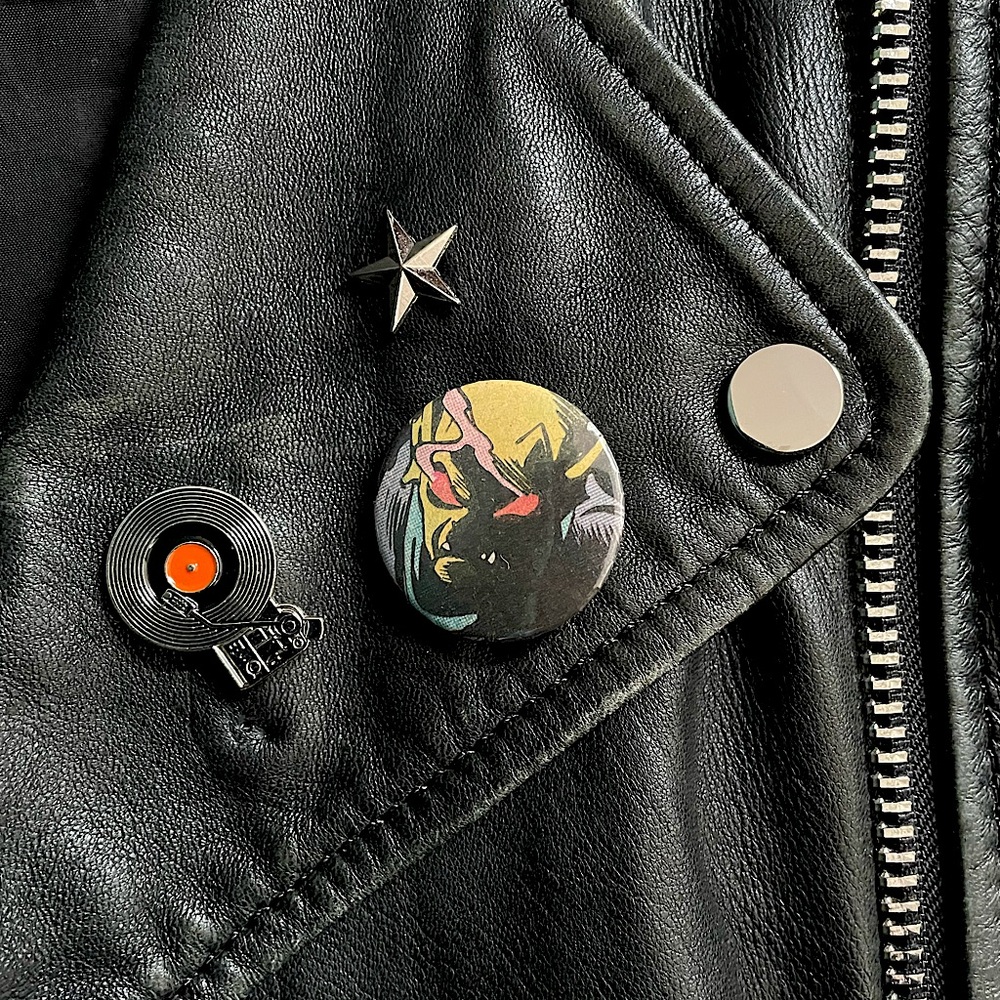 Vintage Demon comics button pin
